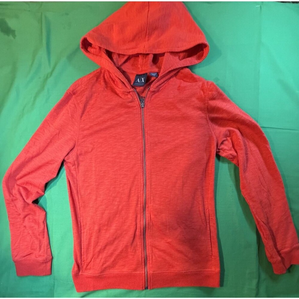 Armani Exchange Hoodie Men's MD Red Full Zip Lightweight Casual Jacket